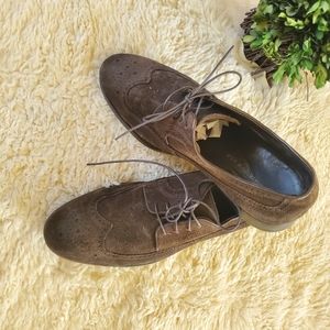 John Varvatos USA sz 9 brown‎ suede oxfords
